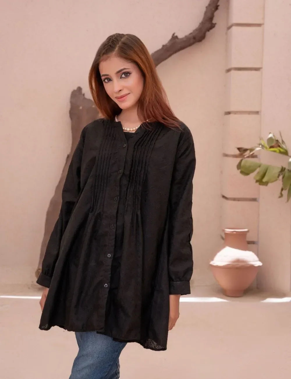 Lina – Embroidered Kurti (Cotton)
