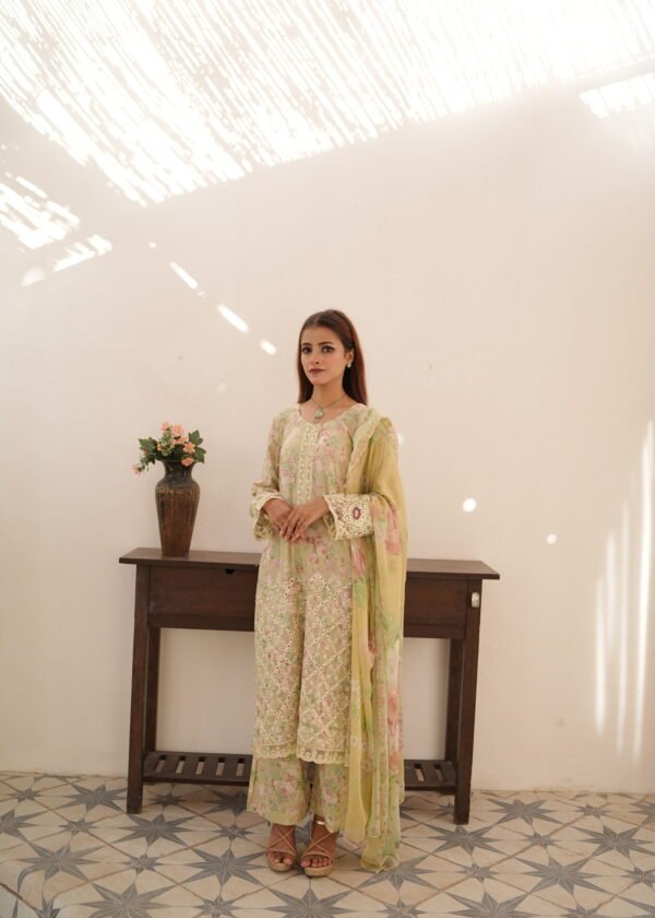 3-pcs lawn chikankari (Unstitched)