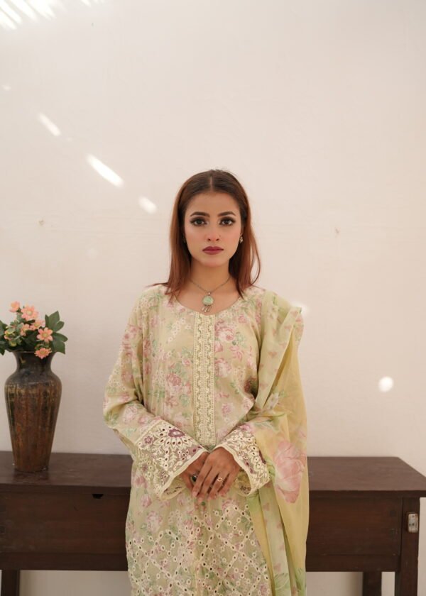 3-pcs lawn chikankari (Unstitched)